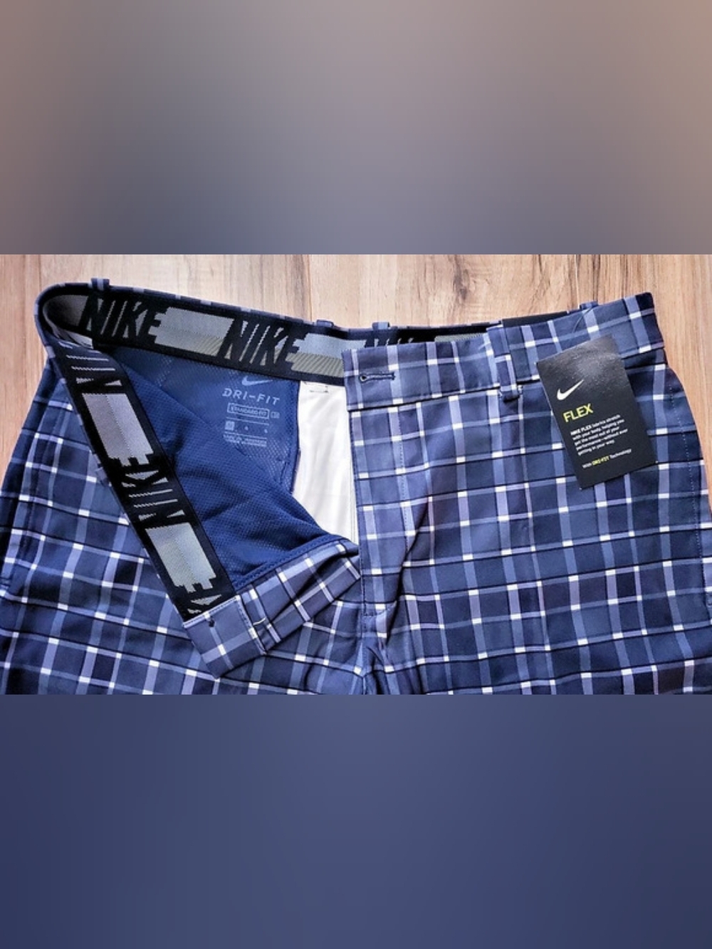 Nike Flex Dri-FIT Shorts Blue Plaid Size-33 NWT